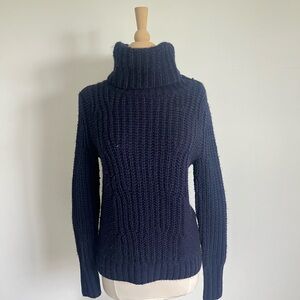 Banana Republic Deep Blue Cowl Neck Sweater